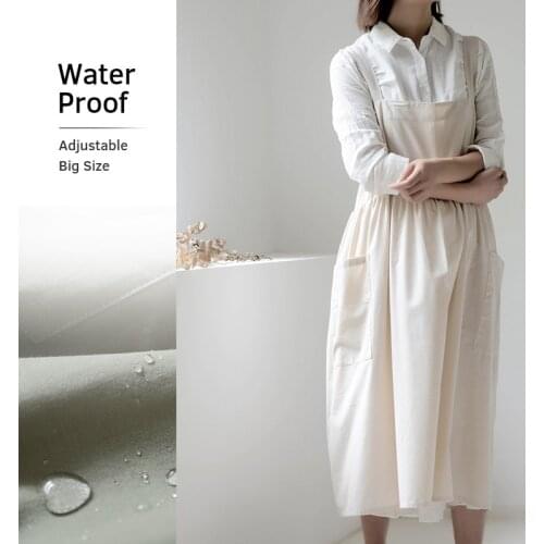 Waterproof simple cotton plus apron cotton and linen kitchen florist work clothes apron apron kitchen