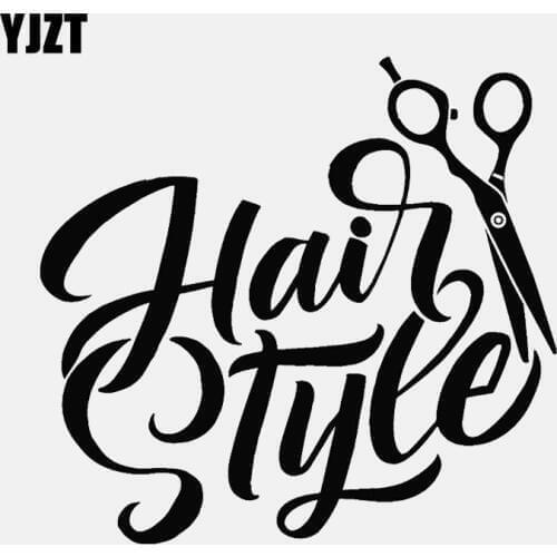 YJZT 13.3CM*12.5CM Beauty Hair Salon Hairstyle Style Scissors Decal Vinyl Car Sticker C22-0118