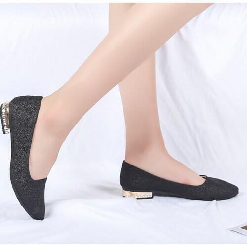 2020 Woman Ballet Flats Pointed Toe Slip on Shoes Sequined Cloth Flats Women Shoes Gold Heel Ladies Shoes zapatos mujer 36971