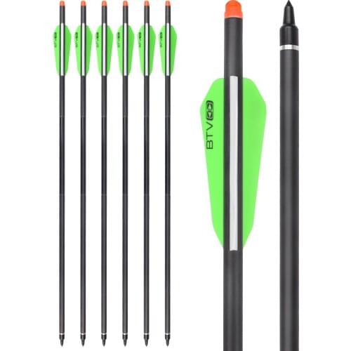 12Pcs 22" BTV Vane Crossbow Bolts Carbon Arrows Removable Tips Free Shipping Archery Bow Hunting Shooting Outdoor Practice