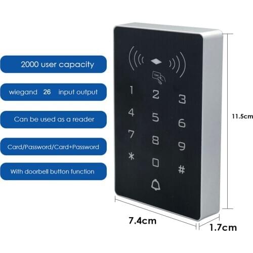 125khz RFID Card Door Lock Controller 2000 User Proximity Card Reader Wiegand 26 input output Digital Keypad Access Controler
