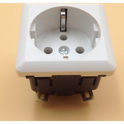 2pcs/lot 20A 86 EU German standard wall power outlet panel cabinet socket copper pieces