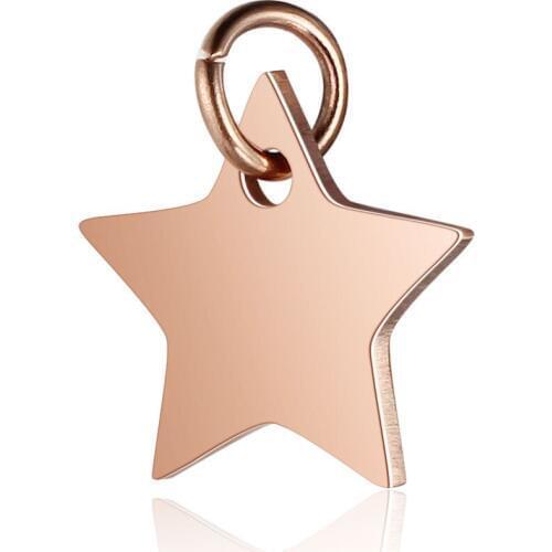 5pcs 316L Stainless Steel Double Side Polished Star Charm Pendant with Loop Fit DIY Handmade Bracelet Necklace Jewelry Findings