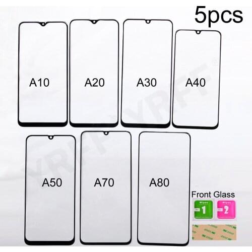 5Pcs For Samsung Galaxy A10 A20 A30 A50 A70 A80 Front Glass Panel (No Touch Screen Digitizer Panel ) Outer Glass