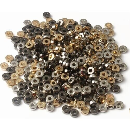 6*2 mm 100 pcs CCB Big Hole Round Spacer Loose Beads For Jewelry Making Findings Pendant Bracelet Necklace Accessories Wholesale