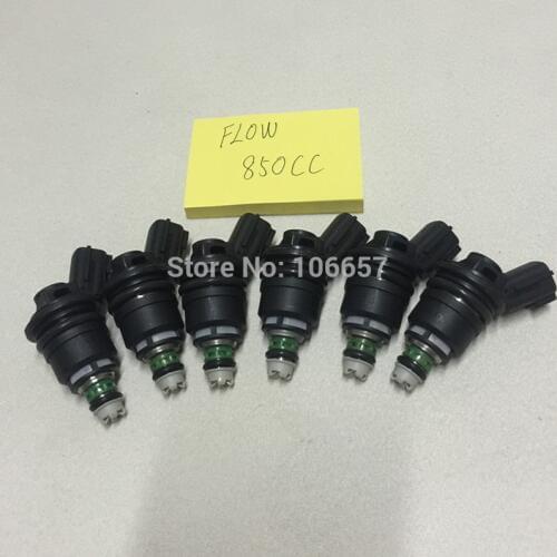 6# flow test 850cc side feed fuel injector high performance directly fit for nissan Silvia skyline SR20 S13 S14 S15 RB25 RB26