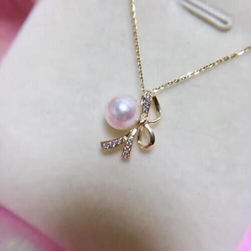 Bow 925 Sterling Silver Pendant Mountings Base Findings Jewelry Parts Fittings Accessories for Pearls Stones Beads Coral Agate