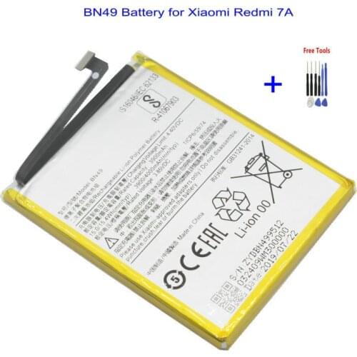 1x 4000mAh 15.4Wh Replacement BN49 Battery For Xiaomi Redmi 7A Batteries + Repair Tools kit