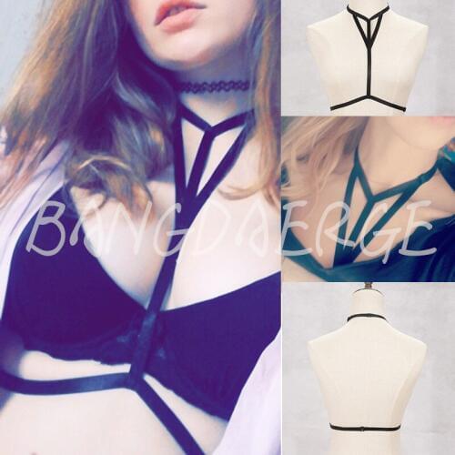 BANGDAERGE Body Harness Belt Women Harajuku Gothic Harness Black Sexy Body Cage Bra Sexy Lingerie Nightclub Costumes