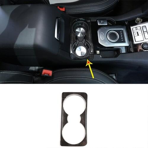 For 2010-2016 Land Rover Discovery 4 front drain cup holder decorative frame ABS black wood grain auto parts