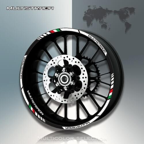 For DUCATI MULTISTRADA 1260 1200 1200 s 12 X Thick Edge Outer Rim Sticker Stripe Wheel Decals