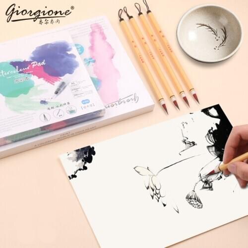 Watercolor Brush Wolf Nylon Calligraphy Painting Brush Pen Wooden Handle Watercolor Painting Brush Artist Drawing Art Supplies