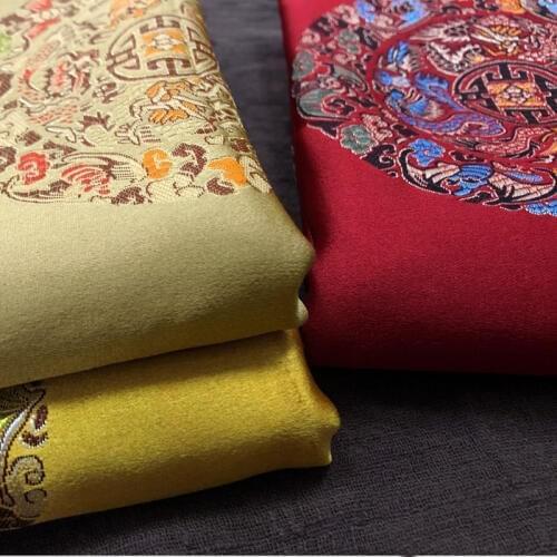 Size100cm*150cm Thick Chinese Damask Costume Dress Robes Qipao Clothes Kimono Satin Plum Jacquard Brocade Fabric