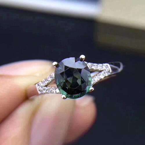 Natural real blue sapphire ring 925 sterling silver Fine handworked jewelry Finger rings Gem Size 6*7mm