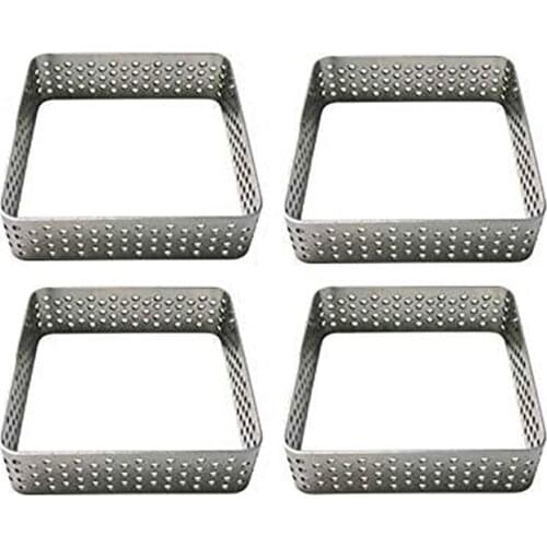 Circular Stainless Steel Porous Tart Ring Bottom Tower Pie Cake mold Baking Tools Heat-Resistant Perforated Mousse