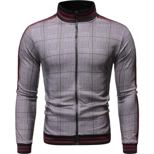 Mens Fashion Jackets Coats 3D Digital Check Print Casual Coat 2020 Slim Bomber Jacket Men Overcoat New Arrival Baseball Jackets