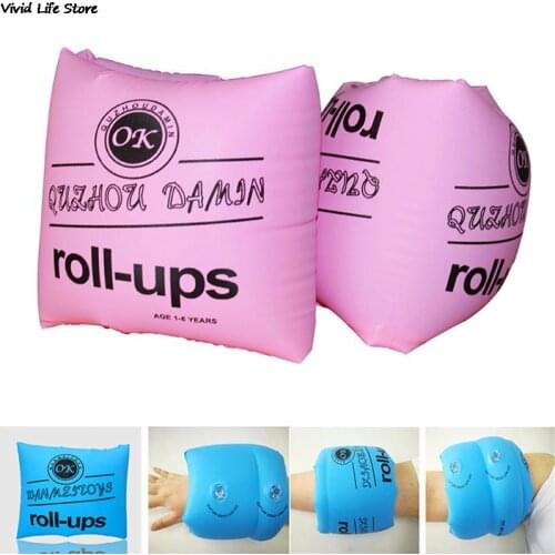 1Pair Swimming Inflatable Arm Band Circle Arm Float Circles Swim Ring PVC Dual Airbags Safety Armband Inflatable Toys