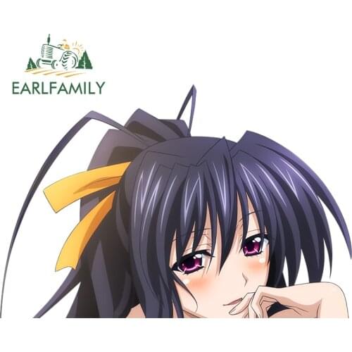 EARLFAMILY 13cm x 8.7cm for Himejima Akeno Decal Laptop Occlusion Scratch Trunk Car Stickers Refrigerator Windshield Decoration