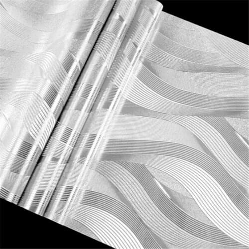 Wellyu Personalized high-end silver foil wallpaper wave pattern curve stripe KTV glitter glowing background wallpaper