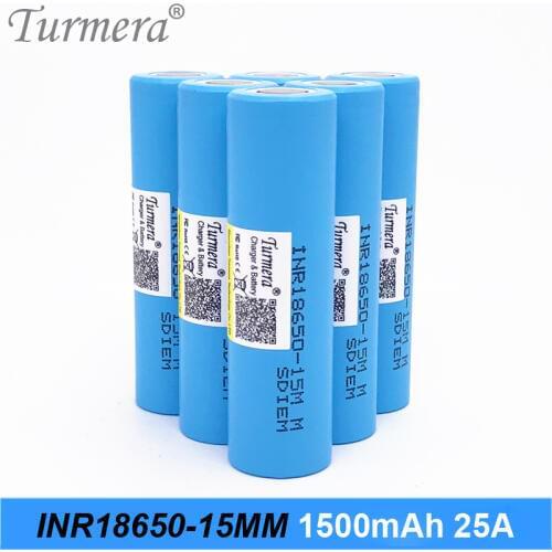 Original battery 18650 15MM inr18650-15MM 1500mah 25A for screwdriver battery shura shurik vacuum cleaner battery for Turmera