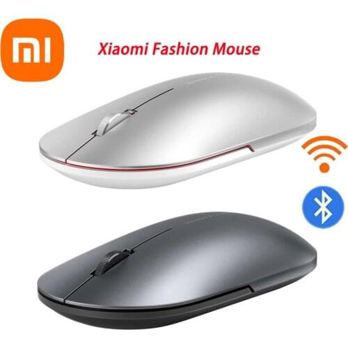 Original Xiaomi Fashion Mouse Portable Wireless Game Mouse 1000dpi 2.4GHz Bluetooth link Optical Mouse Mini Portable Metal Mouse