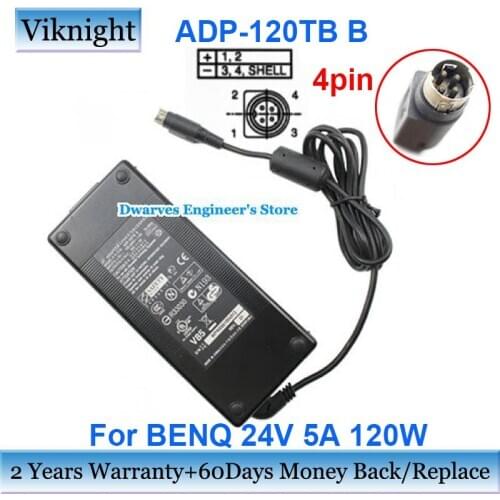 Genuine ADP-120TB B 24V 5A 120W LCD / LED Monitor Adapter For BENQ For Toshiba 20WL56B 20WLT56B 23WL46G 23WLT46B 23WLT56B 4PIN