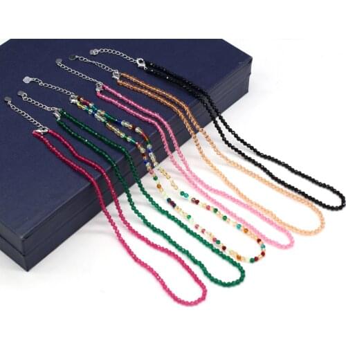 Natual Stone Beads Necklace Irregural Section Spinel Stone Necklace fit Women Jewelry Accessories Gift Size 3mm Length 38+5cm