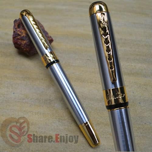 ROLLER BALL PEN JINHAO 250 SILVER AND GOLDEN BUSINESS OFFICE BEST GIFT