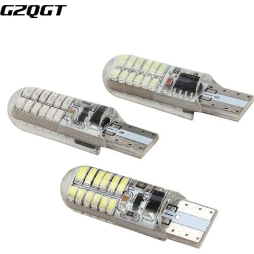 1pcs T10 Silicone Strobe Flash Shine 24smd 3014 LED 194 168 W5W Car Auto led DRL License Plate Wedge Light Bulb Lamp White 12V