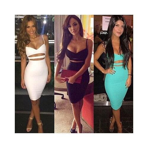 Sexy Dress Club Wear 2021 Women Vestidos Summer Sleeveless Bodycon Dress Cotton White Black Midi Pencil Bandage Party Dresses