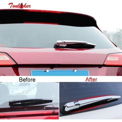 Tonlinker Exterior Rear wipe Cover Sticker for Honda Vezel HRV 2014-19 Car Styling 3 PCS ABS Chrome Cover stickers