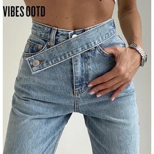 Женские прямые джинсы VIBESootd China At AliExpress