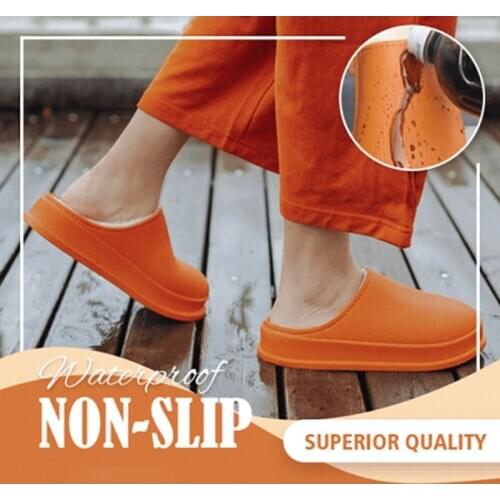 Waterproof Non-Slip Home Slippers Winter Warm Sandal Home Women Indoor Cotton Slippers Soft Memory Foam Couples Warm Hot Shoes