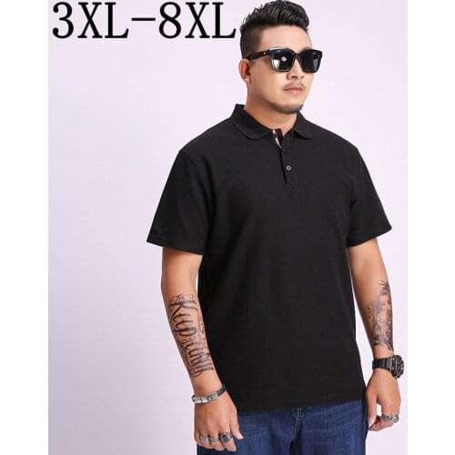 High Quality Men Polo Shirt Mens Short Sleeve Solid Polo Shirts Camisa Polos Masculina 2019 Casual Cotton Plus Size 3XL-8XL Tops