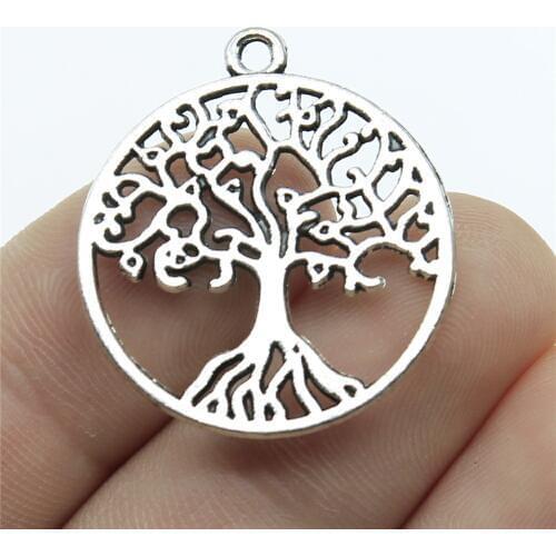 10pcs Charms Tree Of Life DIY Jewelry Findings Antique Silver Color 1x1 Inch (25x25mm) Tree Of Life Charms