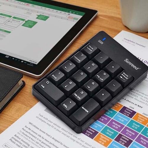 2.4GHz 18 Keys Wireless Numeric Keypad Number Keyboard Optical Mouse Combo Set