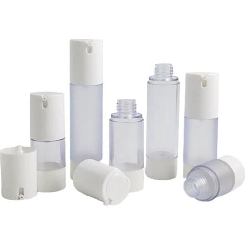 200 x 15ml 30ml 50ml Clear Frost Airless Pump Bottle Easy to Carry Frost Lotion Pump Airless Containers For Travel