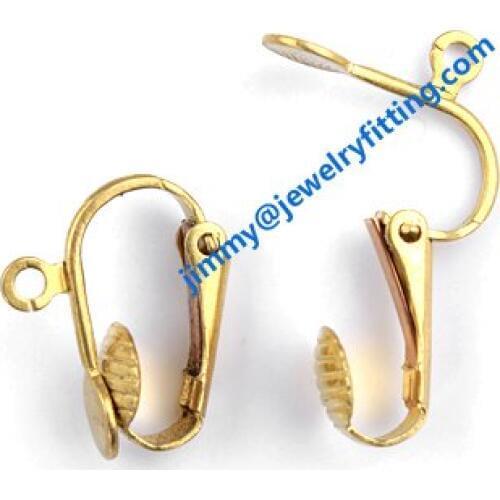 2014 New Fashion jewelry findings brass leverback earring clip ear wire clip earring fitting