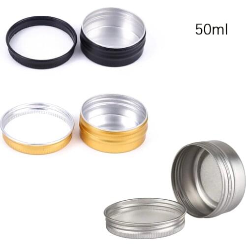 24pcs 50ml Empty Aluminum Round Tin Cans Box Silver Cosmetic Cream Jar Pot with Screw Thread Lid Cream Case Container