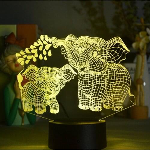 3D Night Light Cute Elephant Childrens Bedroom Decoration Lamps For Holidays Bedside Table Lamp Bedroom Decoration Atmosphere