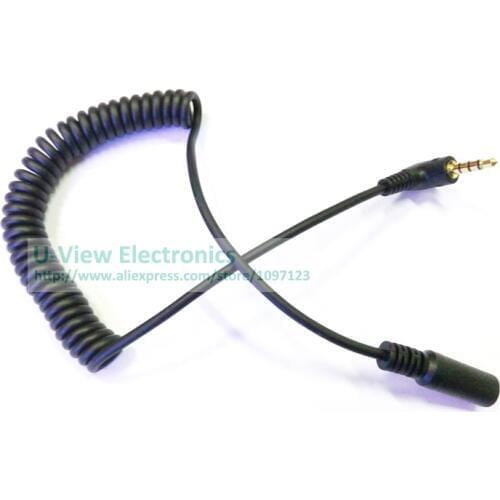 4 Poles Right Angled 90 Degree 3.5MM Stereo Audio Male to Female Audio Stretch Spring Shape Cable/Free DHL Shipping/100PCS