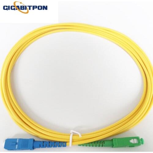 5pcs SC UPC-SC APC fiber optic patch cord 10M 3.0MM G657B3 simplex sm patch cord