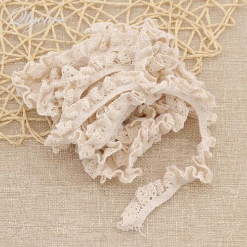 5 Yards Classic Cotton Elastic Lace Trim Ribbon For Women DIY Handmade Garment Hair Accessories Sewing Band