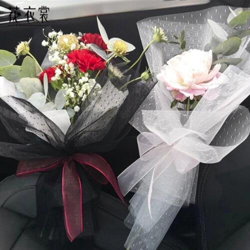 50CM 10Yards Gauze Flower Wrapping Dotted Yarn Paper Gift Packaging Craft Paper Wedding Birthday Party Home Decor Paper