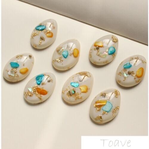 6pcs/lot Japanese Resin Natural Shell Fragments Semi-Circular Patch Irregular Droplets DIY Materials Earrings Accessories