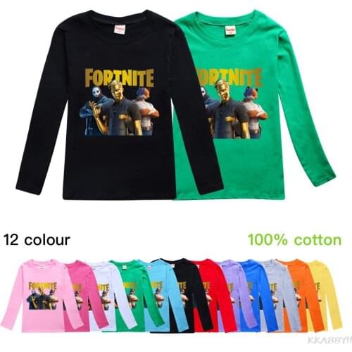 Fortnites Boys Long Sleeve T Shirts For Children Autumn Game T-shirt Cotton 2 -15T Kids Clothing Baby Girls Tops Tees Clothes
