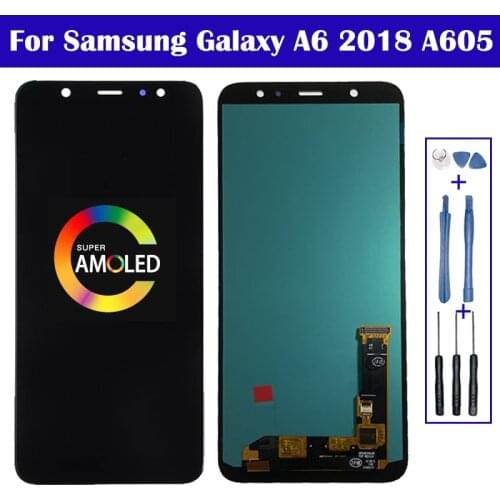 AMOLED For Samsung A6 Plus 2018 Display A605 LCD Display With Touch Screen Digitizer Assembly Free Shipping