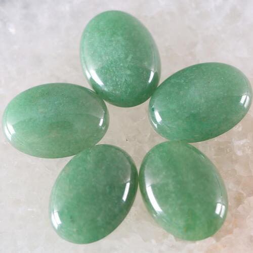 For Jewelry Making Necklace Pendant Bracelet Earrings 22x30MM Oval Natural Stone Bead Green Aventurine CAB Cabochon 2Pcs K521