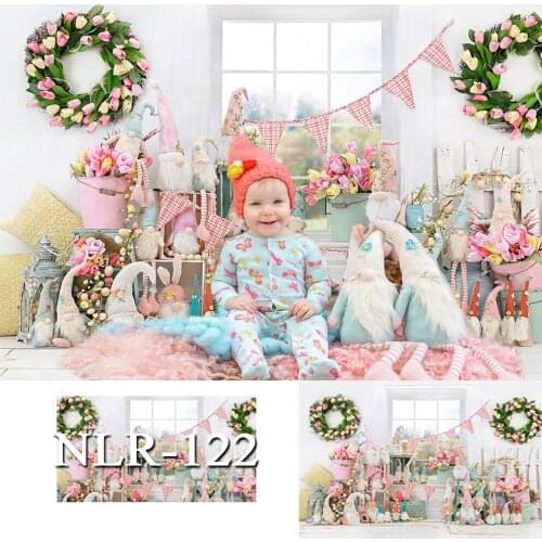 Spring Easter Eggs Bokeh Leaves Floor Baby Party Photo Backgrounds Customized Photography Backdrops for Photo Studio