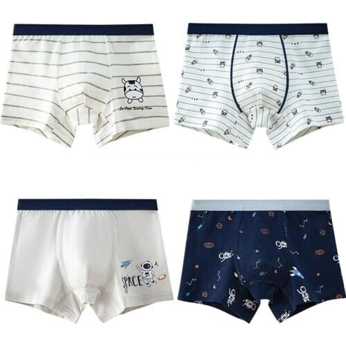 Cotton Boy Underwear Boxer Graphic Striped Boy Shorts Children Bottoms Kids Clothes for 7 8 10 11 12 13 14 Years Old OKU203015